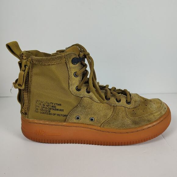 Nike SF AF1 Mid Desert Moss Gum utility streetwear sneakers youth 5 / wms 6.5 - Picture 1 of 10